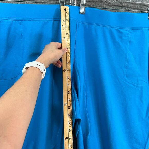 Sport Savvy Petite French Terry Straight Leg Ankle Pant Tropical Blue, Petite 5X - Picture 6 of 9